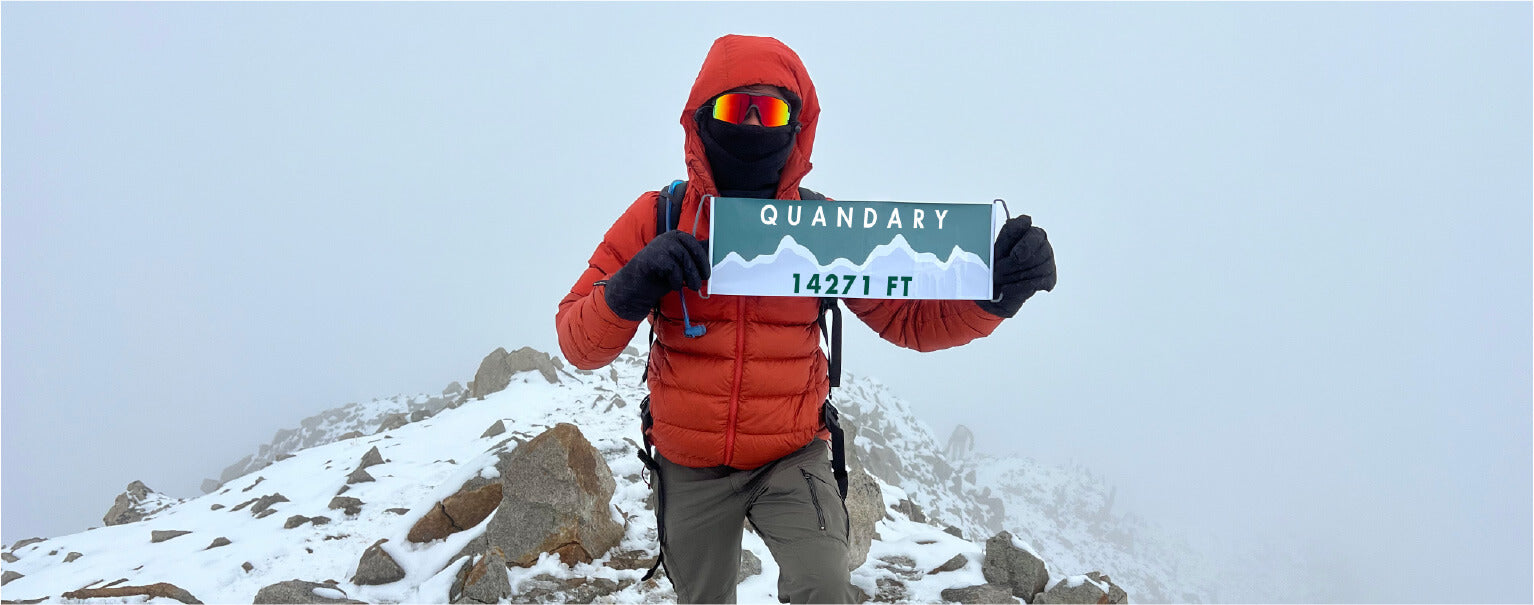 Quandary Peak lightweight mountain flag keepsake by Summiter