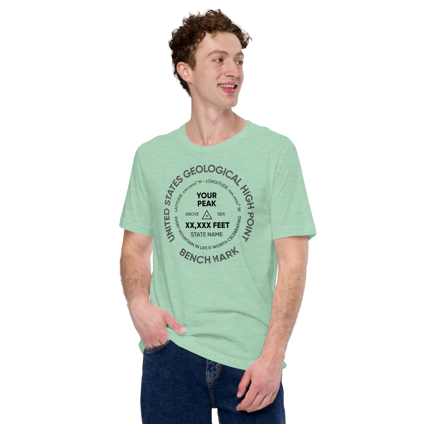 Custom Mountain Peak Summit Benchmark T-Shirt