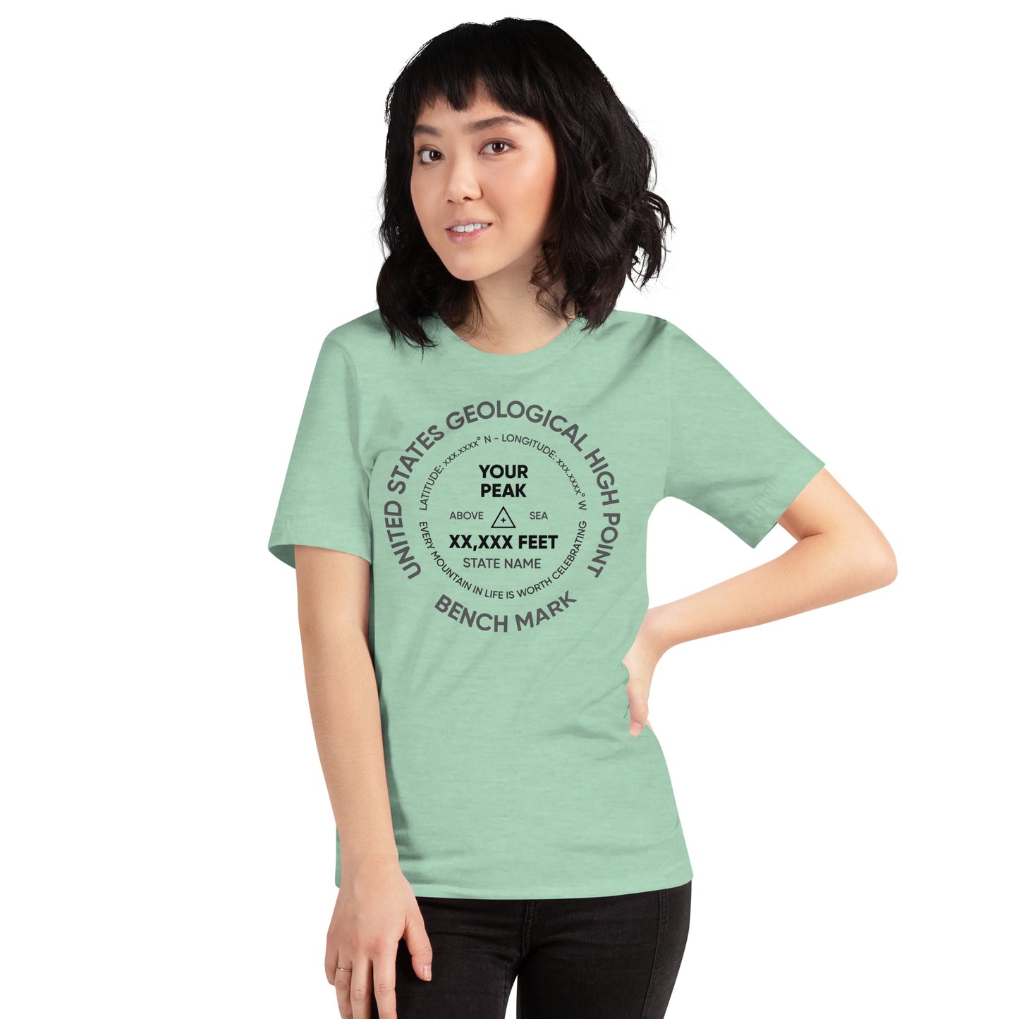 Custom Mountain Peak Summit Benchmark T-Shirt
