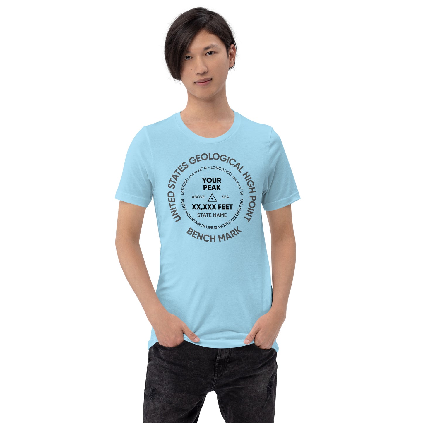 Custom Mountain Peak Summit Benchmark T-Shirt