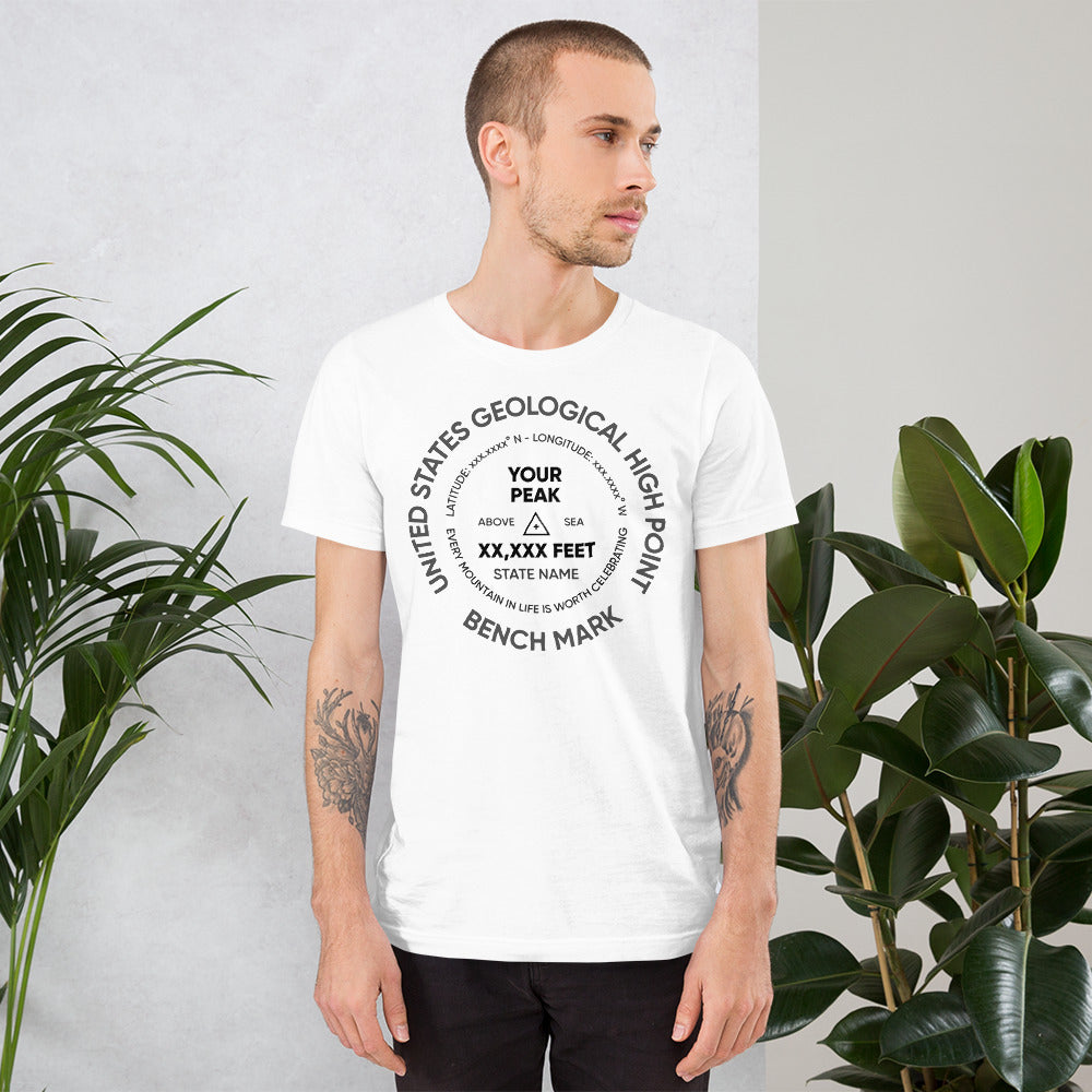 Custom Mountain Peak Summit Benchmark T-Shirt