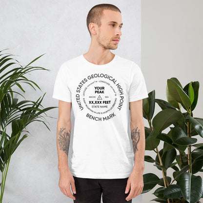 Custom Mountain Peak Summit Benchmark T-Shirt