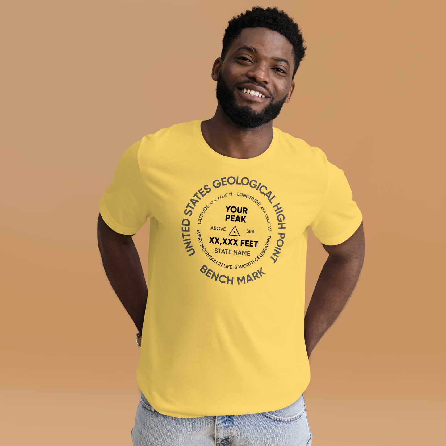 Custom Mountain Peak Summit Benchmark T-Shirt