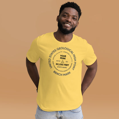Custom Mountain Peak Summit Benchmark T-Shirt